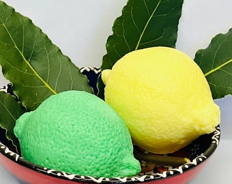 Fresh Lemon soap & Lime soap | Fruity Soap | Essential oils | vegan friendly | veggie based glycerin soap