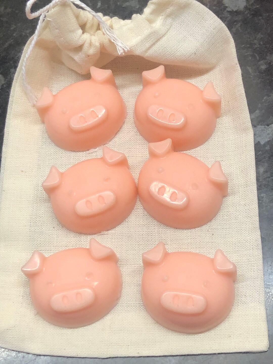 SOAP Little Pigs/piggies/pig Soap/very Cute/cotton Bag/great Birthday