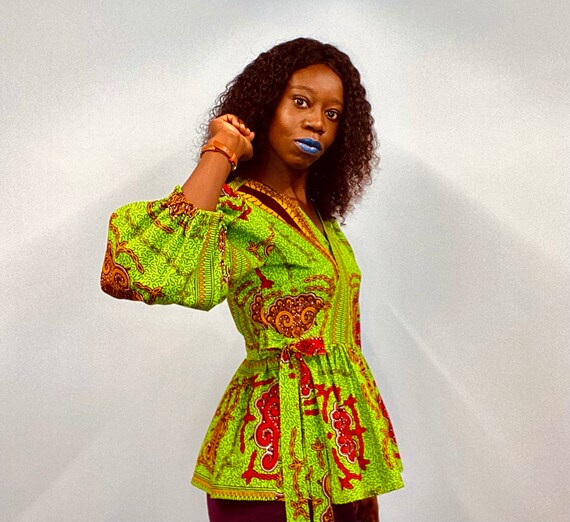 Wrap-over Top Uyi Bobo African Print 