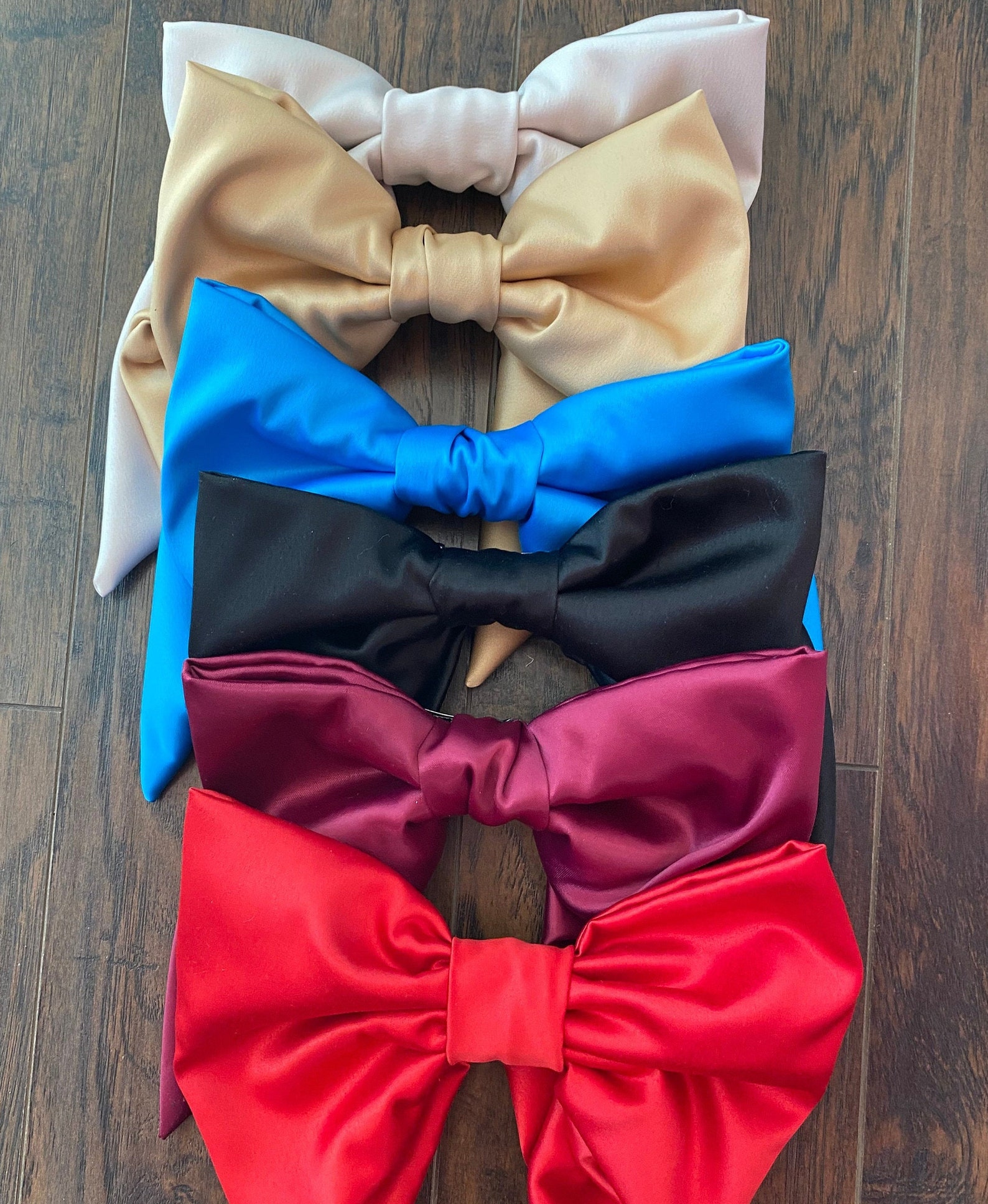 Satin gold BowLUXURY BOWSOversize Bow Long Bows Hair Tie Etsy