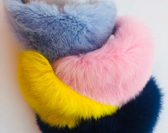 Multi colored and multi use, rabbit fur head band or neck cover from Norway. 71KOdJgHWwL._AC_UY1000_.jpg main image 4
