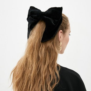 Velvet Bow-LUXURY VELVET BOWS-Oversize Velvet Bow -Long Bows -Velvet Hair Tie or Barrette