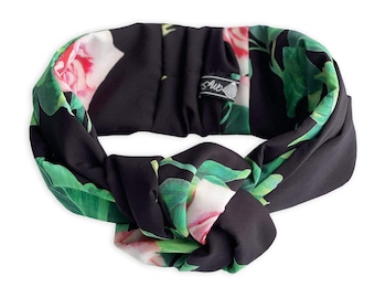 Floral Print Turban Velvet Head Wrap for Women