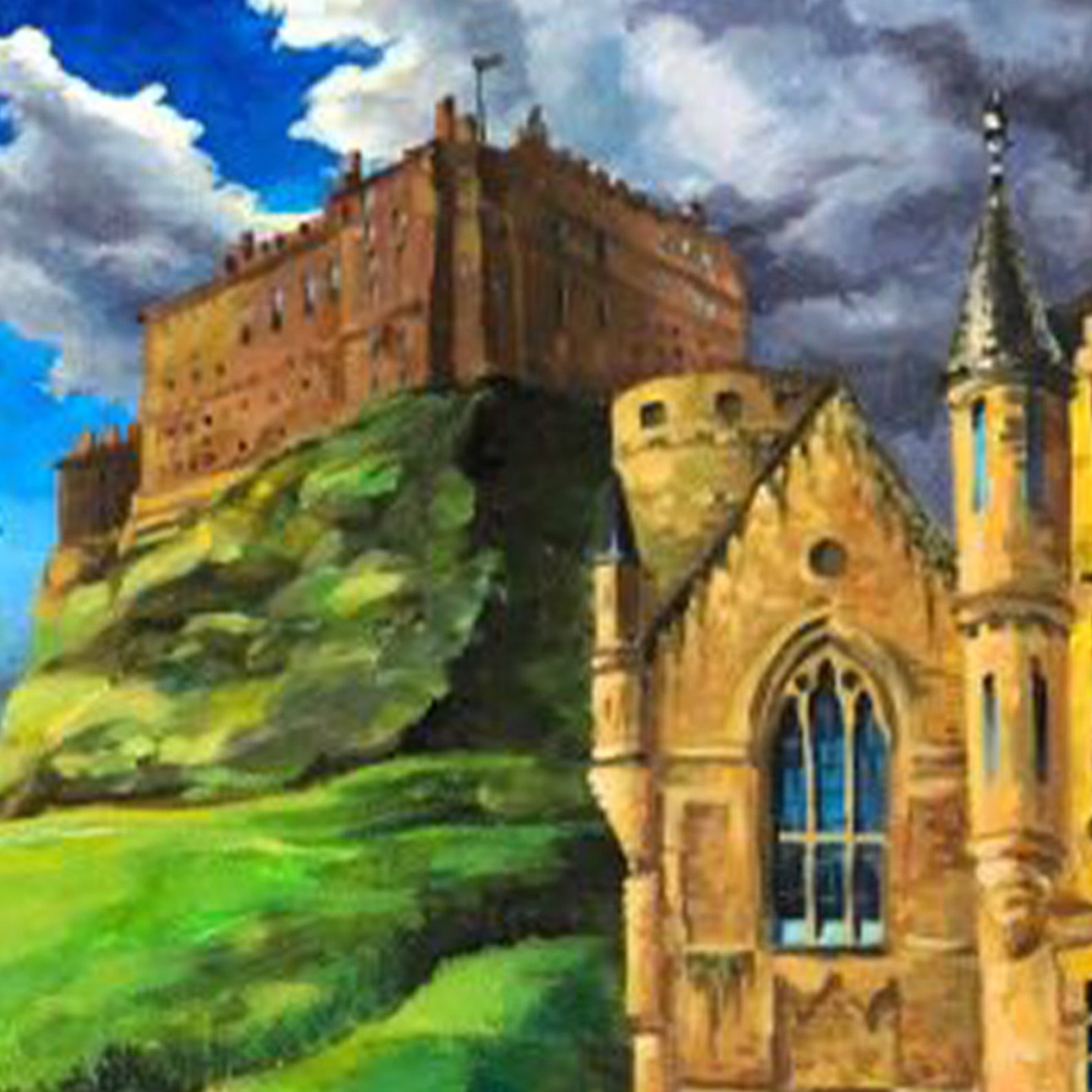 Paintings Acrylic Paintings Edinburgh Scotland Castle Etsy