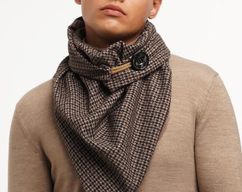 Man Scarf- brown scarf- Warm Scarf-Winter scarf-Elegant Man Scarf- scarf for men-ukraine carf