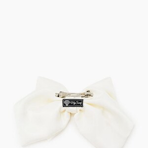Satin White Bow-LUXURY BOWS-Oversize Bow Long Bows Hair Tie or Barrette-white bow white big bow white silk bow wedding bow image 7
