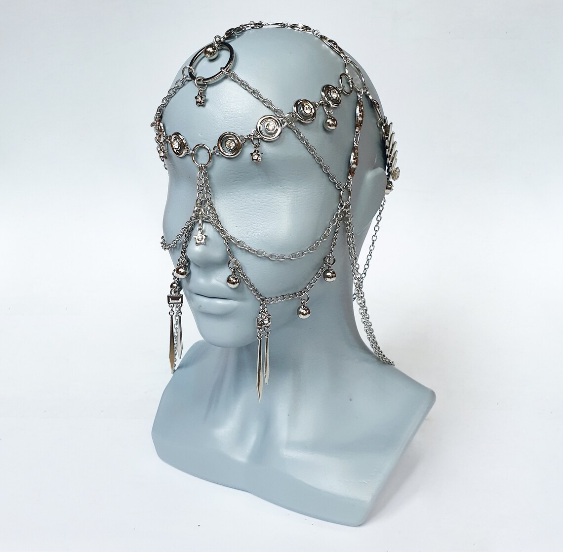 CHAIN FACE Veil Face Jewellery Silver MASK Tribal Face Etsy