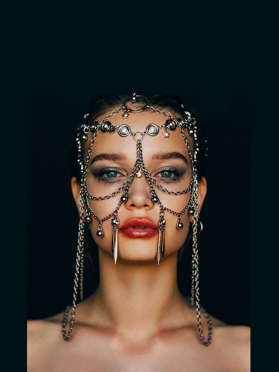 CHAIN FACE Veil Face Jewellery Silver MASK Tribal Face Etsy