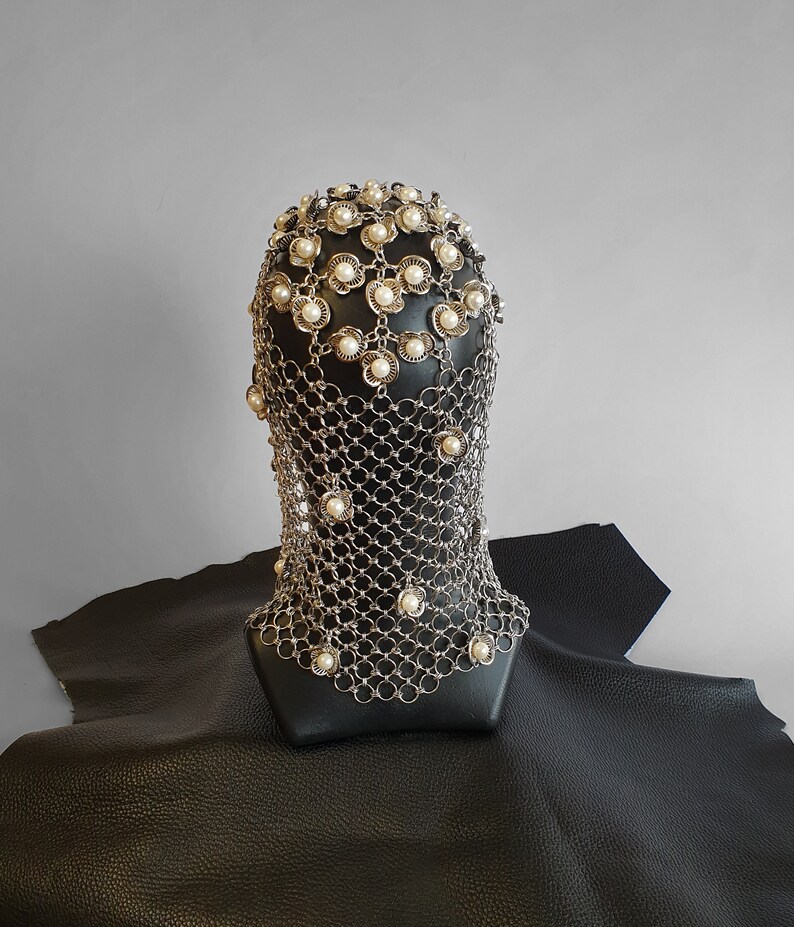 FLOWER WARRIOR Chain Mail Headpiece Head chain Burning man Etsy