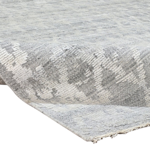 Grey Silver Silk Rug Hand Knotted luxurious quality rug for bedroom, living, 8x10, 9x12, 5x8, 10x14, 12x15 Wool Art Silk (Viscos) Area Rug