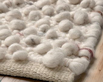 Chunky Wool modern Area Rug off white/multicolor, flatwoven/loop , Scandinavian and Customizable Rug,6'x9',9'x12',8'x10',10x14 chunky rug
