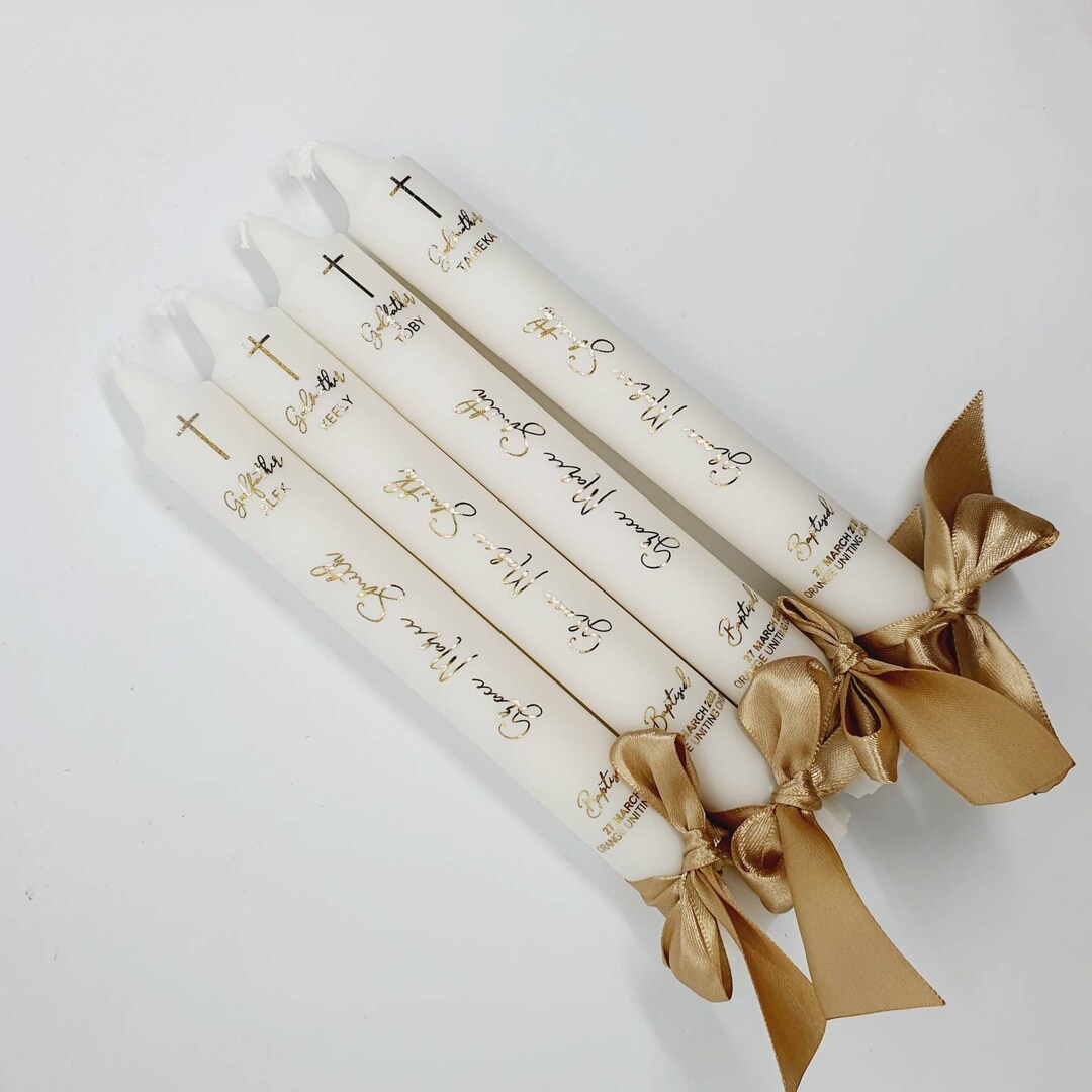 TAPER CANDLES Baptism Candle, Christening Candle, Personalised Candle