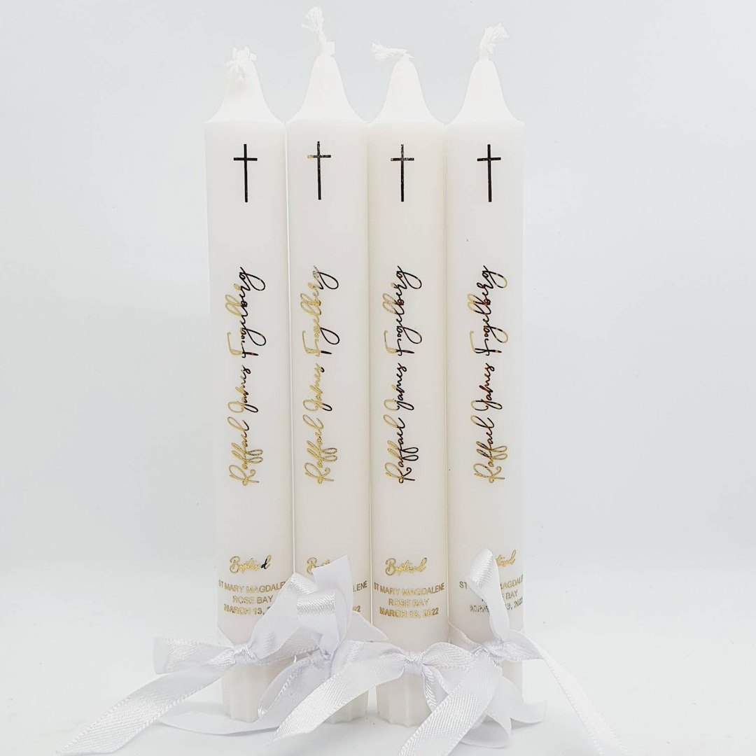 TAPER CANDLES Baptism Candle, Christening Candle, Personalised Candle