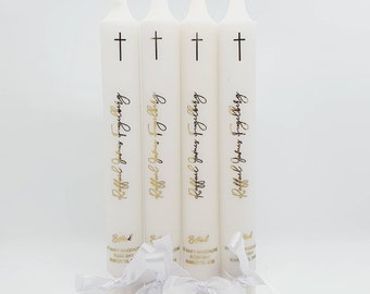 TAPER CANDLES - Baptism Candle, Christening Candle, Personalised Candle, Memorial Candle, Keepsake Candle, Naming Day