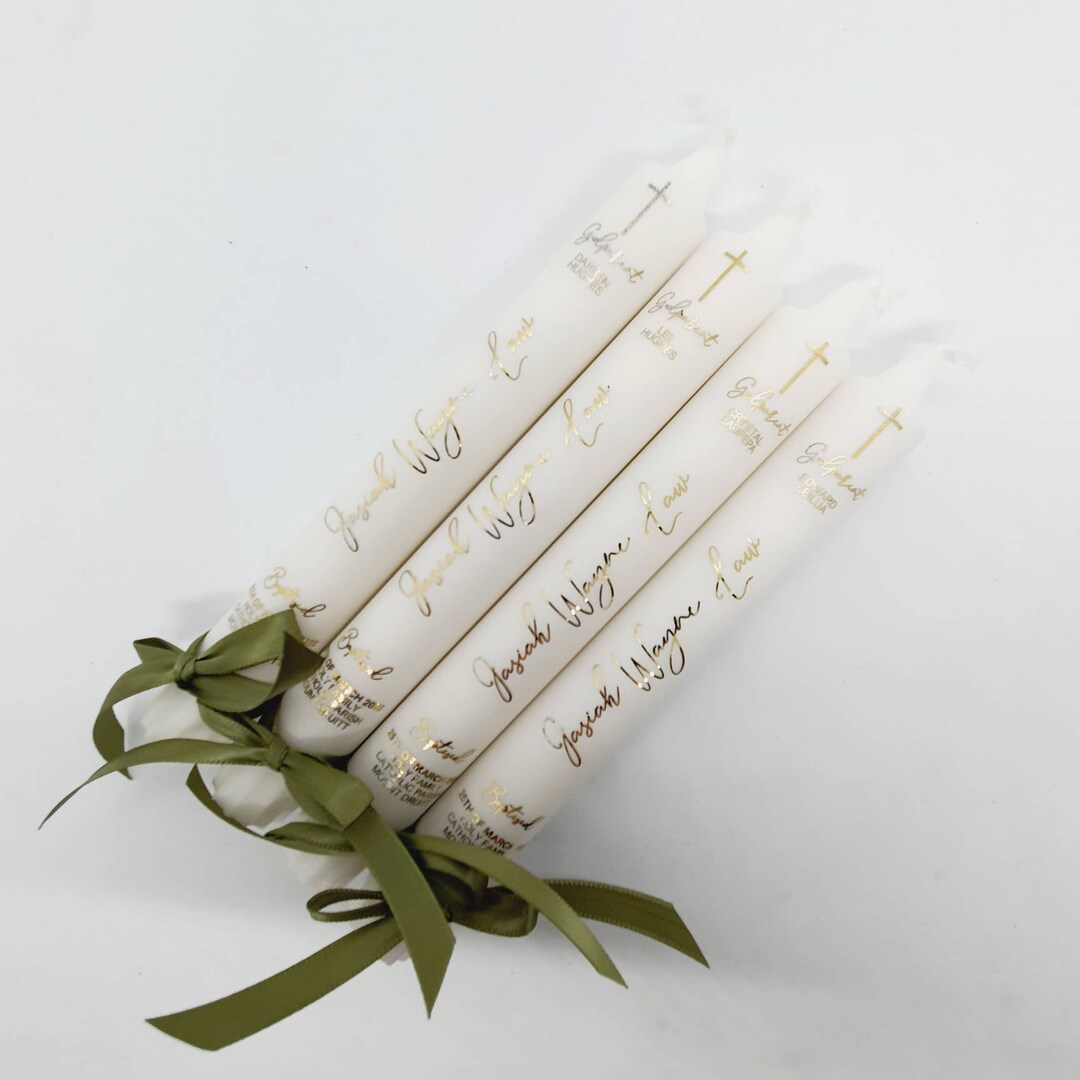 TAPER CANDLES Baptism Candle, Christening Candle, Personalised Candle