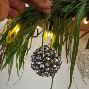Ornamento natalizio con perline, decorazione natalizia a forma di palla da discoteca, ornamento retrò a forma di palla da discoteca, festa in discoteca anni &#39;70, ornamento da appendere all&#39;albero di Natale.