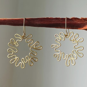 Squiggles wire earrings / chunky jewelry/ oversized jewelry / bold statement / African earrings/ wavy summer jewelry/gold statement earrings