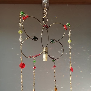 Red Butterfly crystal suncatcher for window/ fairy crystal suncatcher /Y2K decor/light catcher for window/ light catcher crystal/ Home decor