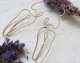 Pendientes abstractos para el cuerpo / pendientes para el cuerpo de una mujer / pendientes llamativos / pendientes para el pecho / pendientes minimalistas / pendientes feministas / chica empoderada