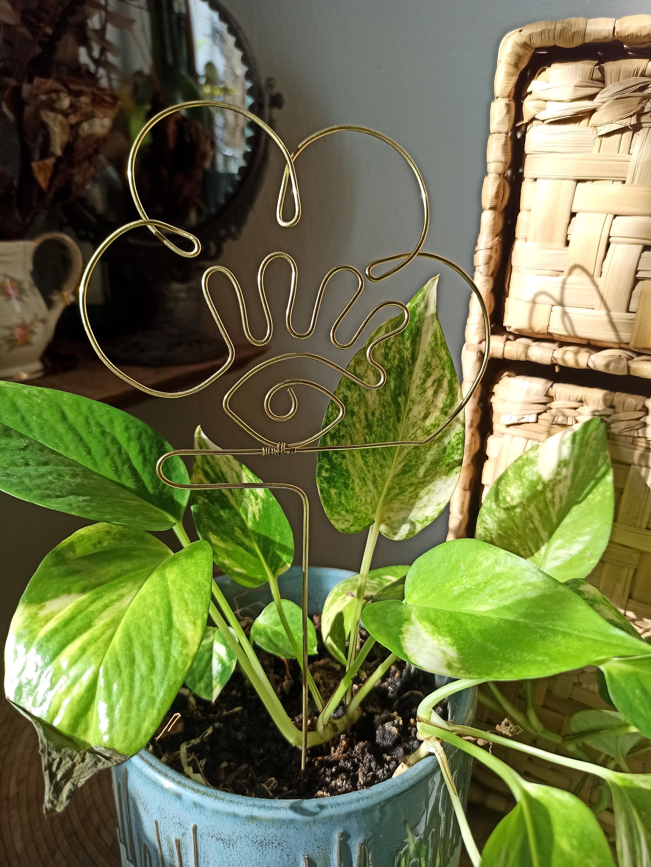 air plant holder plant stake/ plant support garden decor plants decor Eye Cloud plant trellis for indoor plant/ wire trellis air plant holder plant stake/ plant support garden decor plants decor Eye Cloud plant trellis for indoor plant/ wire trellis