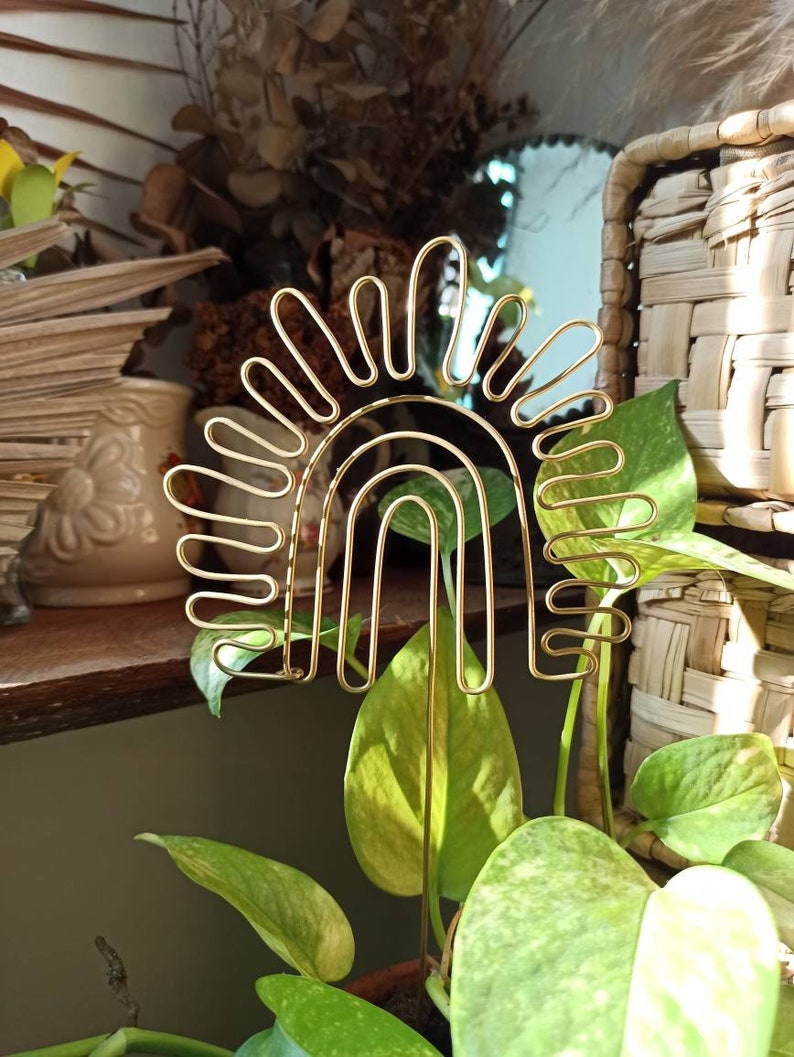plant trellis for indoor plant / plant stake/ plant support / plant decor / garden decor/ plant accessories / retro planter / groovy potted plant stake/ funky planter/ 70's decor/ retro eclectic decor/ retro decor/ funky decor/ groovy rainbow decor