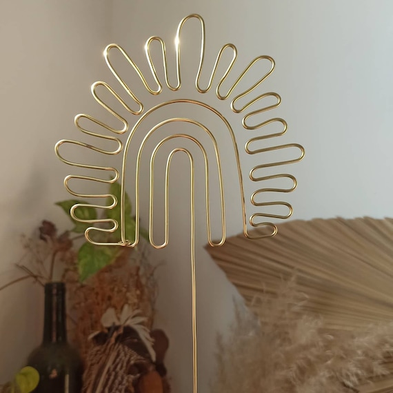 Funky RAINBOW plant trellis for indoor plant/wire trellis / plant stake/ plant support / groovy  planter/ funky planter /retro planter