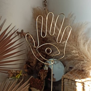 HAND EYE HAMSA plant trellis for indoor plant / plant stake/ plant support / plant decor / garden decor/ plant accessories / retro planter