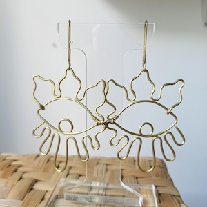 Flaming eye earrings / Mexican earrings/ statement earrings /wire earrings/ flaming earrings / sacred heart eye/ latina earrings