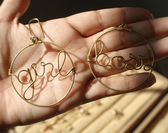 Personalized Hoop Name Earrings / best friend gifts / statement earrings/ name hoop earrings /personalized gift /custom name wire earrings