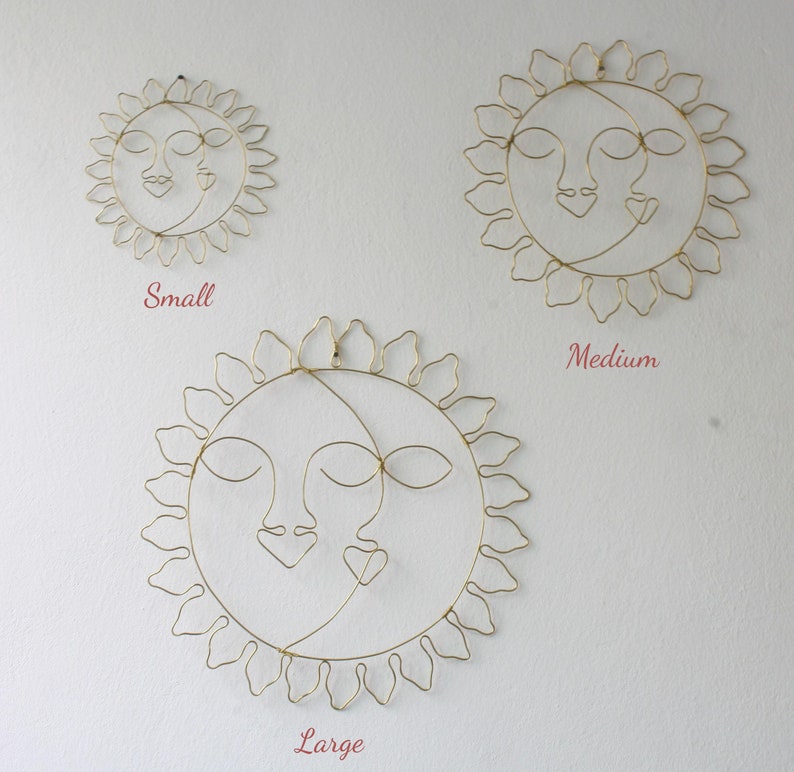 Sun and Moon Wall Hanging Bedroom Decor/ Boho Home Decor/ Wire - Etsy
