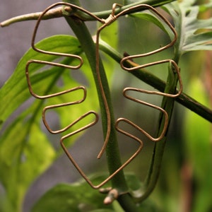 Monstera Earrings / Statement earrings / Monstera leaf earrings / Abstract earrings/ Wire earrings / Monstera jewelry / Gold earrings image 2