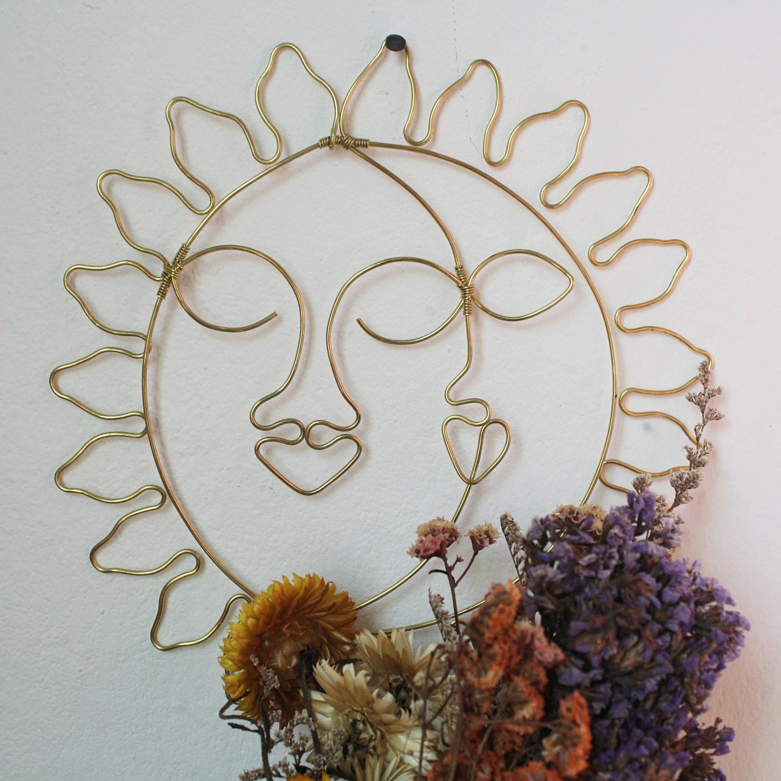 Sun and Moon Wall Hanging Bedroom Decor/ Boho Home Decor/ Wire Etsy