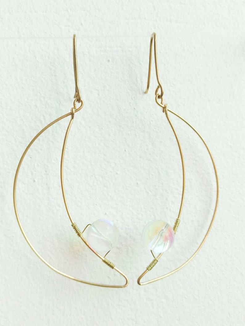 Moon Earrings / Crescent Moon / Celestial Earrings / Statement Etsy