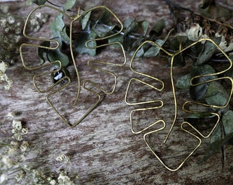 Monstera Ohrringe / Statement Ohrringe / Monstera Blatt Ohrringe / Abstrakte Ohrringe/ Draht Ohrringe / Monstera Schmuck / Gold Ohrringe