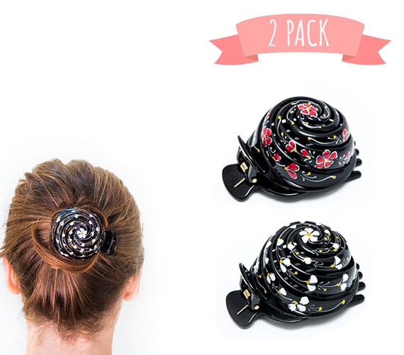 Bun Cover Hair Holder Hand Crafted Hair Clip This Attractive Etsy