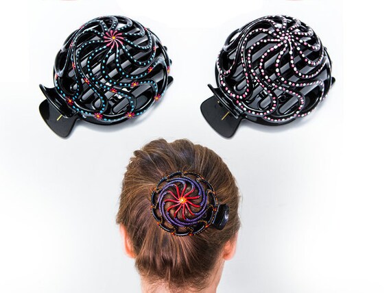 Bun Cover Hair Holder Hand Crafted Hair Clip This Attractive Etsy