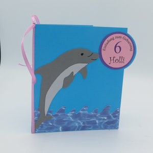 Einladungskarte zum Geburtstag "Delfin"