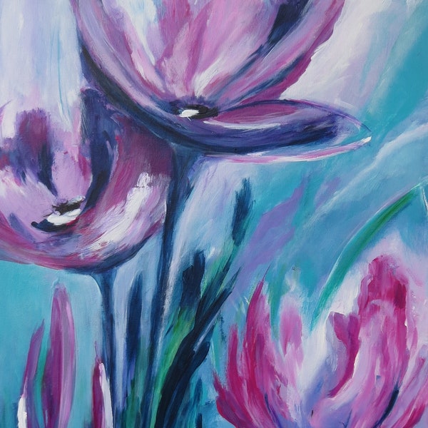 Modernes Acrylbild "Tulpen"