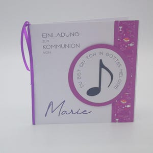 Einladung Kommunion/Konfirmation, Thema "Gottes Melodie"
