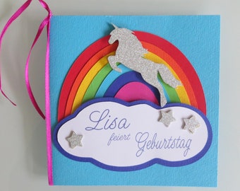 Personalized invitation card unicorn