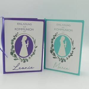 Einladungskarte zur Kommunion Mädchen