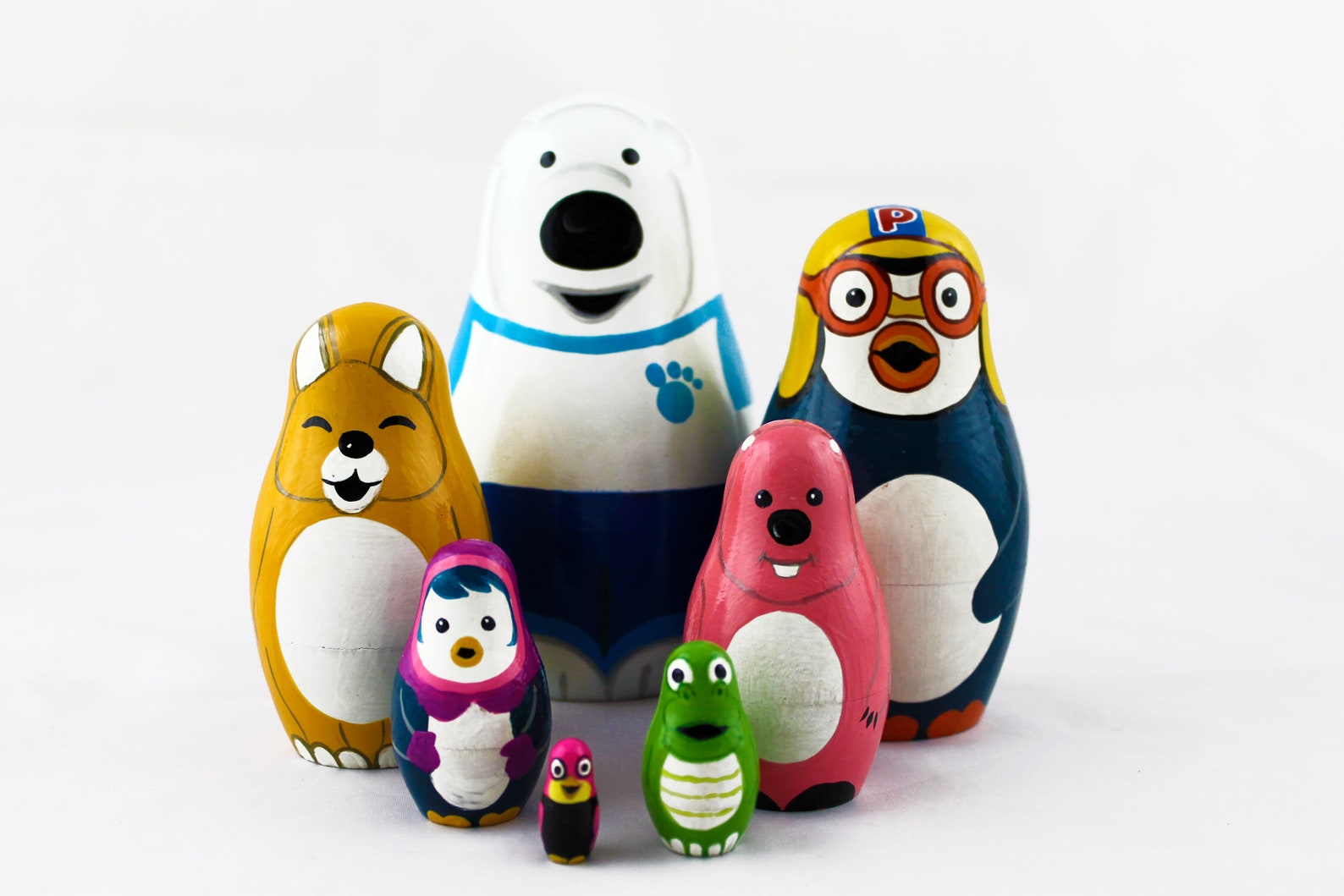 Russian Nesting Dolls Cartoon Characters Pororo the Penguin 7 Etsy