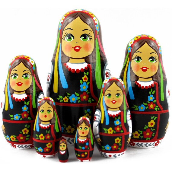 Ukrainian Nesting Dolls Set 7 pieces Etsy