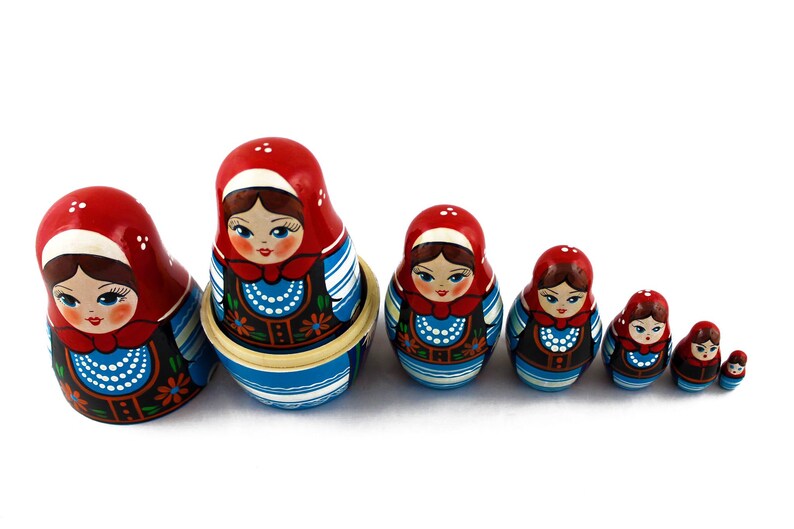 Matryoshka Nesting Doll Polish National Dress 7 pcs Etsy