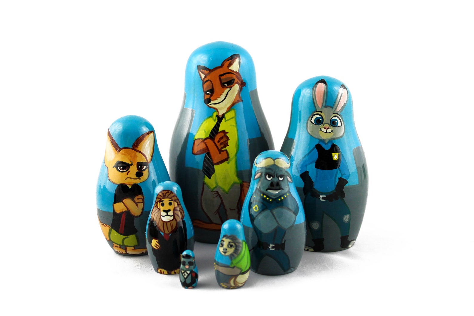 Matryoshka Russian Nesting Dolls Characters Cartoon Zootopia Etsy