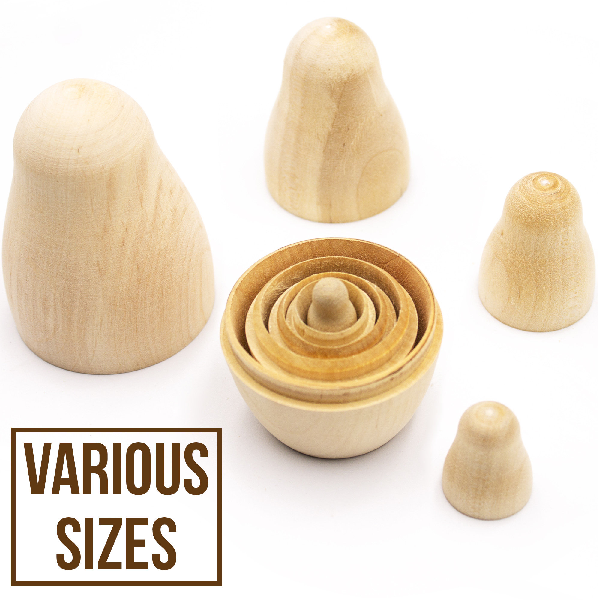 Blank Nesting Dolls Set 5 Pcs Unpainted Dolls Unfinished Etsy