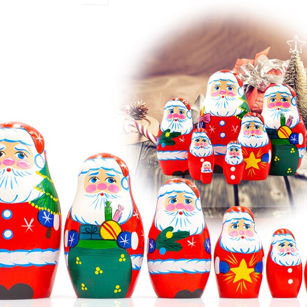Santa Nesting Dolls Etsy