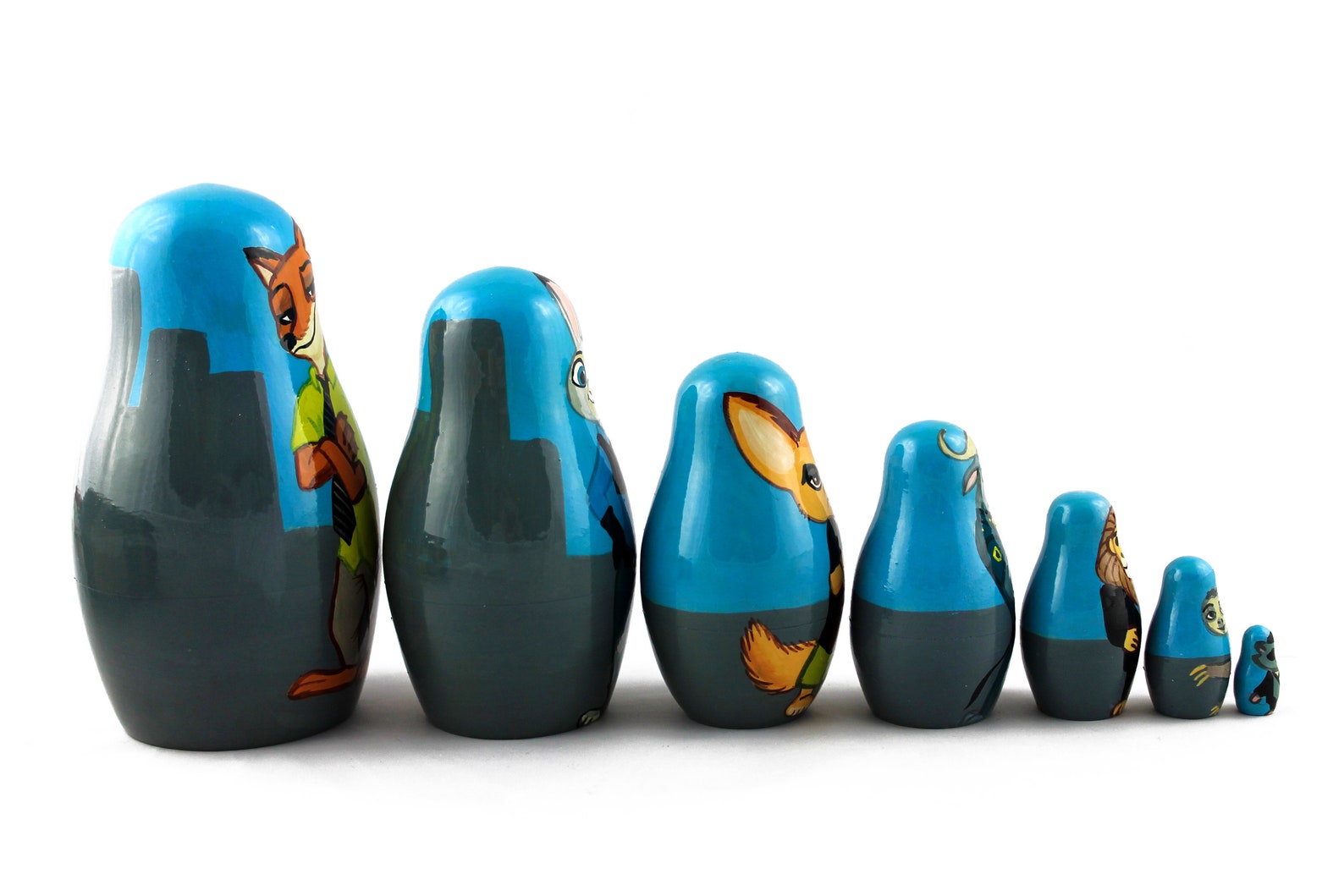 Matryoshka Russian Nesting Dolls Characters Cartoon Zootopia Etsy