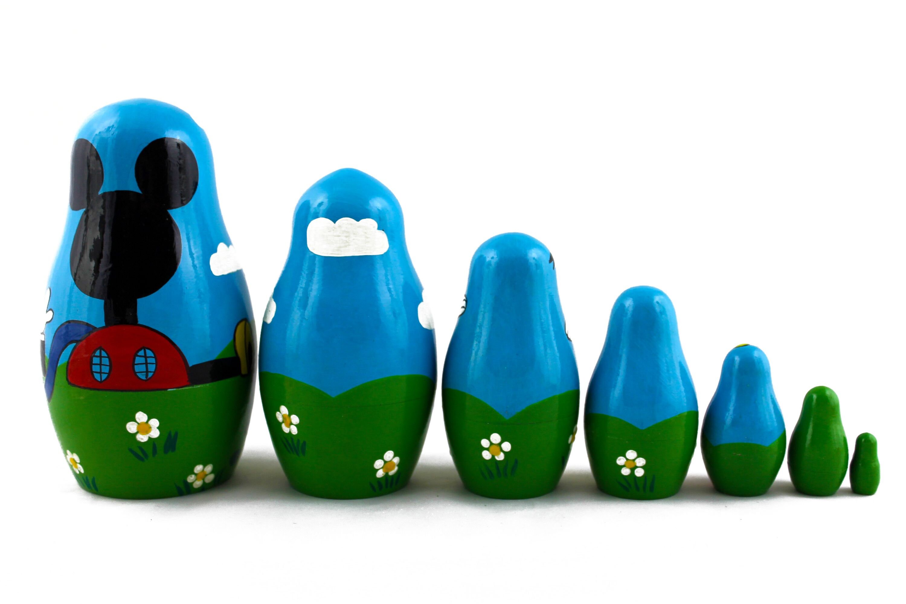 Matryoshka Nesting Doll Mickey Mouse Cartoon 7 pcs Etsy