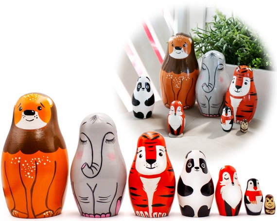 Zoo Animals Nesting Dolls Set 7 Pcs Russian Dolls as Cute - Etsy New Zealand Zoo Animals Nesting Dolls Set 7 Pcs Russian Dolls as Cute - Etsy New Zealand
